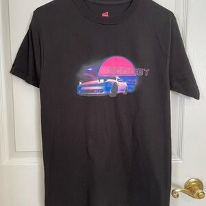 Hanes Black Short Sleeve Tee with Mitsubishi 3000GT Car Retro Graphic